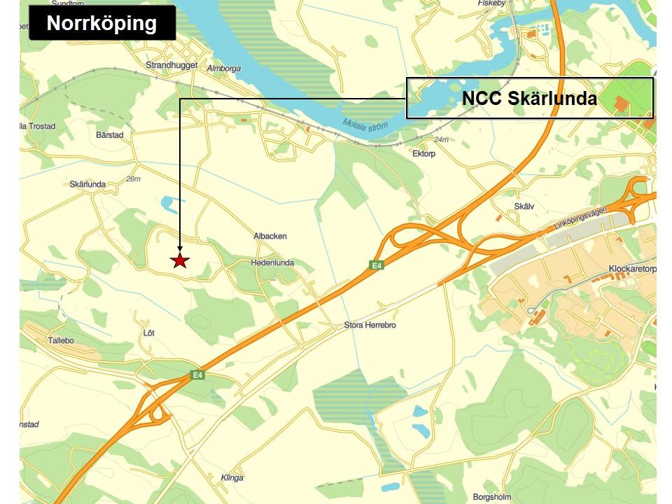 4 (9) NCC:s bergtäkt Skärlunda sydväst om Norrköping.