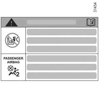 barnsäkerhet: urkoppling och inkoppling av passagerarairbag fram (2/3) A A 3 VARNING!