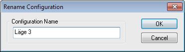 ny konfiguration sid 6. Rename.. Ger möjlighet att byta namn på markerad konfiguration.
