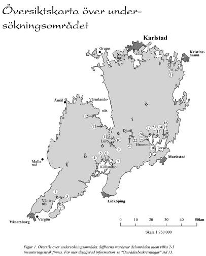 Inledning År 2000 inleddes arbetet ed att utveckla en etod för en inventeringsbaserad övervakning av vegetationsförändringar på Vänerns stränder. Då gjordes även den första fältinventeringen.