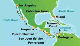Club Eriks noga utvalda upplevelser Kryssa genom Panamakanalen från Los Angeles till Miami Los Angeles - Mexiko - Guatemala - Nicaragua - Costa Rica - Panama - Colombia - Miami Karibisk värme, grön