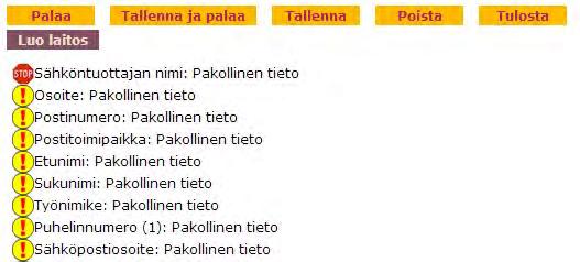 7 tillfälle för att användaren till exempel ska kunna gå från en blankett till en annan. Om du håller på att lämna uppgiftskortet utan att ha sparat uppgifterna upplyser programmet dig om detta.