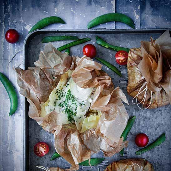 Kommande meny vecka 17 Recept 1: Spännande fiskpaket med potatis, blomkål och