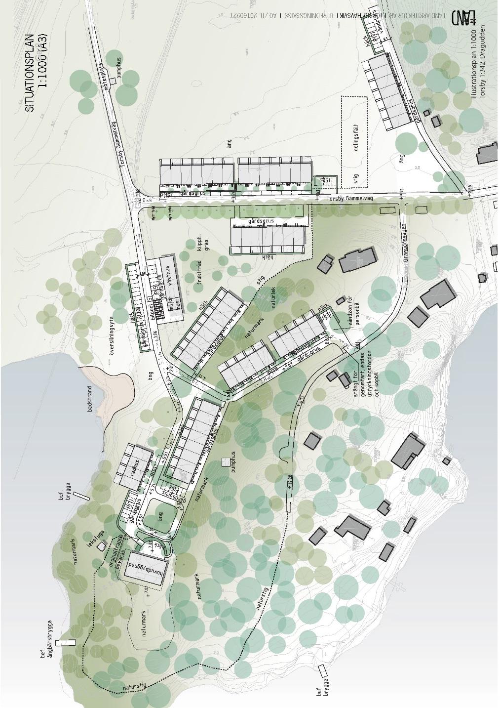Antagandehandling Sida 17 (41) Idé Bebyggelsen avses uppföras i bostadsrättsform för att undvika att marken känns privatiserad.