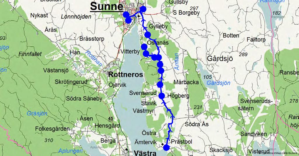 8/16/2018 12:39:54 PM Karta för Tur 6648 M - F Fordon 6601 Skolbuss 8 Sunne 6648 7.29 7.