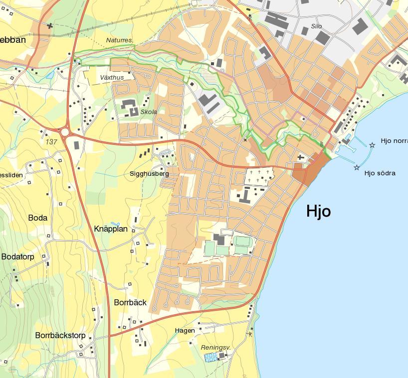 2 BEFINTLIGA FÖRHÅLLANDEN 2.1 OMRÅDESBESKRIVNING Det aktuella området ligger ca 1,5 km väster om centrala Hjo, se bild 1. Planområdet omfattar ca 22 ha.