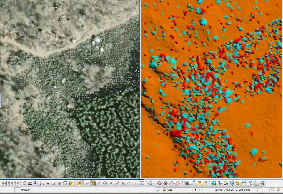 Figurerna 10a c nedan visar ett exempel på de problem som uppkommer i utsökningen efter att steg 1, 2 och 3 genomförts i områden med nyskog.