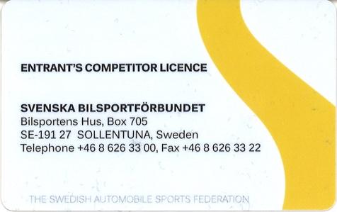 7 Nationell anmälarlicens för Team eller Företag Licensen gäller som kommersiell anmälarlicens vid nationella tävlingar och ska uppvisas