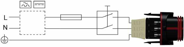 3.9.1 Kopplingsschema L JFB/RCD/ RCCB Säkring Extern brytare L Svenska (SE) N N TM03 2397 3216 Fig.