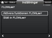 8.6.5 "FLOWLIMIT" 8.6.6 "Automatisk nattsänkning" 3.1.5.0.