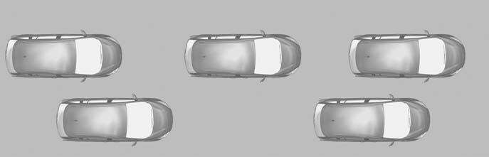 Aktiv parkeringshjälp ANM.: Om du inte gör något val med körriktningsvisarspaken väljer den aktiva parkeringshjälpen passagerarsidan som standard. A E130107 ANM.