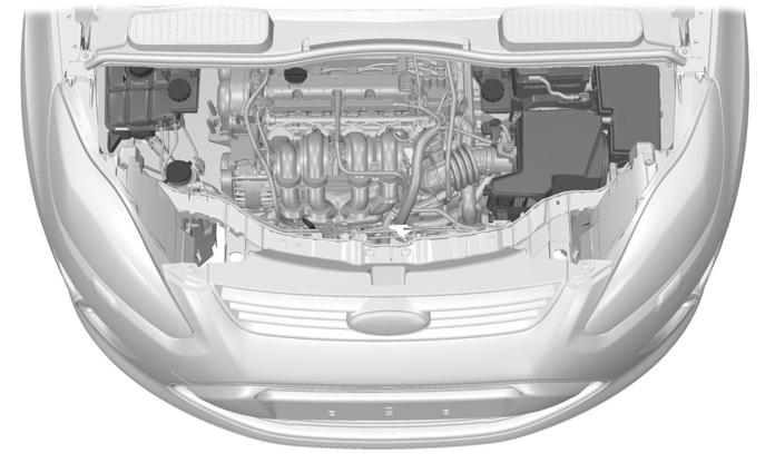 Underhåll ÖVERSIKT - MOTORRUM - 1.6L DURATEC-16V TI-VCT (SIGMA) A B C D E F I H G E130030 A B C D E F G Kylvätskebehållare * : Se Kontroll av kylvätska (sida 207).