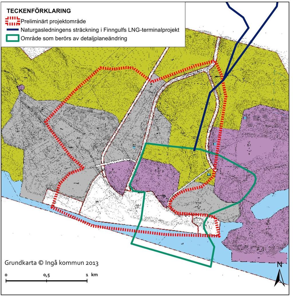 PROGRAM FÖR MILJÖKONSEKVENSBEDÖMNING 45 Bild 5-6. Joddböle detaljplan. Det planerade projektområdet anges approximativt i rött på plankartan.