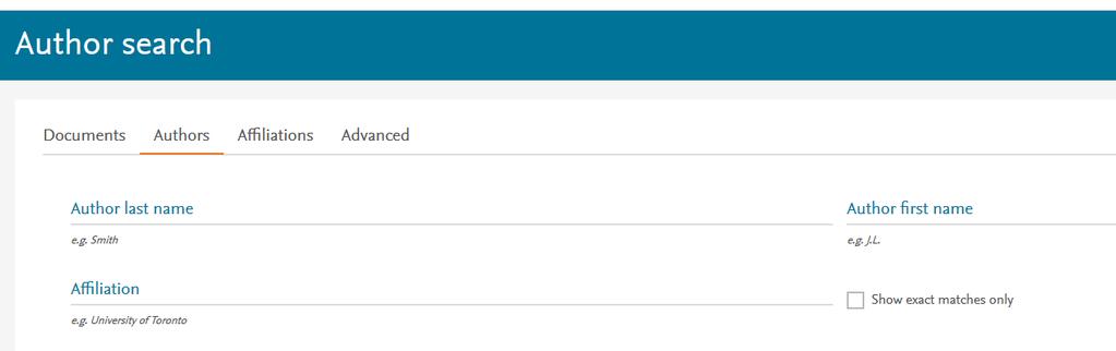 Bilaga 1, Att hitta h-index i Scopus Öppna databasen Scopus med hjälp av länken http://www.scopus.