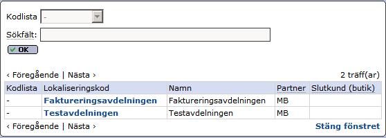 Ni får då upp en lista med alla de adresser ni har kopplat till partnern som inte är ett eget GLN. Ni klickar då helt enkelt på den adress dit ni levererat.