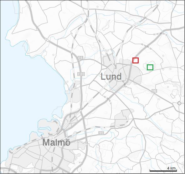 Metod Undersökningsområde Undersökningsområdet ligger på före detta åkermark vid den nybyggda synkrotronljusanläggningen MAX IV i norra Lund (figur 1).