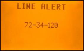 Line Alert (Linjevarning) visas.