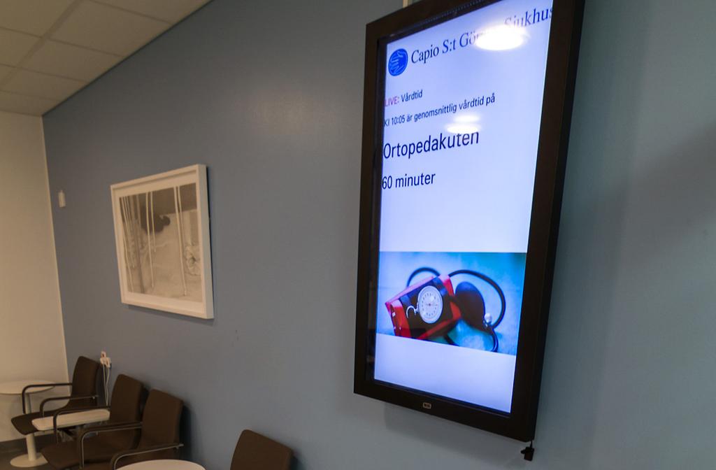 Patientsäkerhetsberättelse På akutmottagningen visualiseras väntetiderna för patienter i väntrummet.