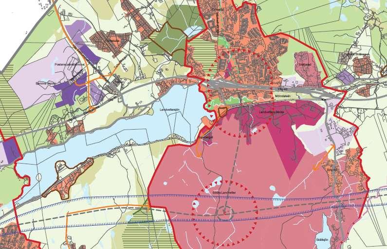 Götalandsbanan kan komma att påverka lämpligheten av passage 22, 23 och eventuellt passage