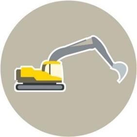 Grävmaskin: En anläggningsmaskin som används för grävning, schaktning och rivning. Vad innebär schaktning? Schaktning innebär att man forslar bort jord eller lösa bergmassor.