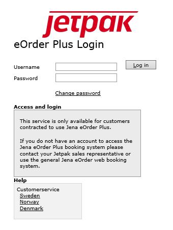 Manual eorderplus, ver 1, 2018-12-05 Page 3 of 27 Log in och startsida Log in Fyll i ditt användarnamn och lösenord och klicka sedan på Log in.