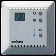 Zebra elradiator är förberedd med integrerad mottagare för trådlös styrning, kan också styras på traditionellt sätt, via ett toppmonterat termostatvred.