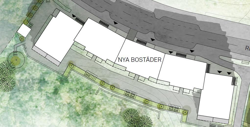 Sopinkast, dockningspunkt mobil sopsug Miljöru Miljörum Figur 6. Situationsplan över kvarter 2 med 109 bostadsrätter längs Rissneleden.