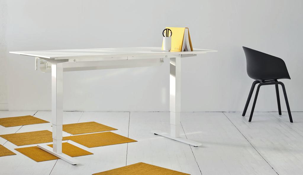 Stabil och flexibel konstruktion med justerbar längd innebär ett pålitligt skrivbord som enkelt anpassas till valfri skrivbordsskiva.