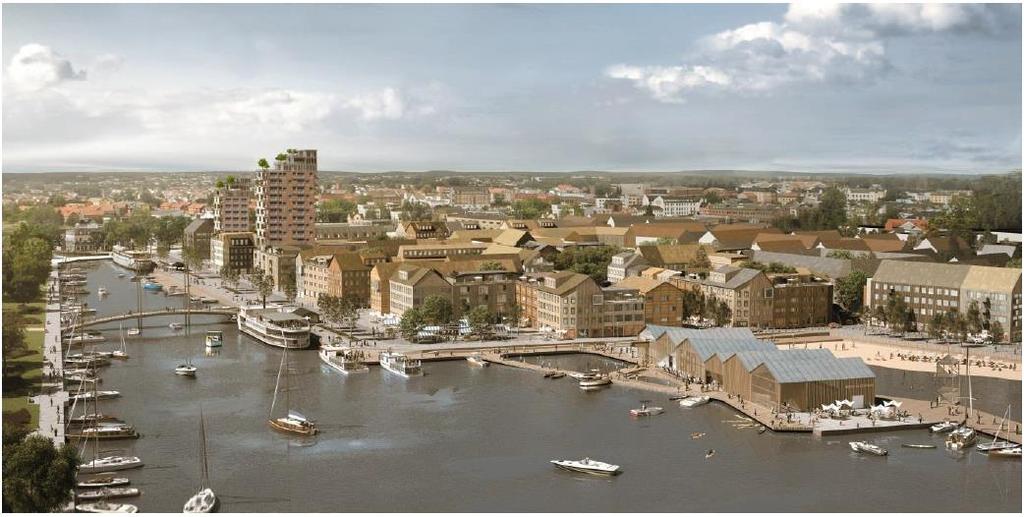 En utveckling av hela Norrtälje Stad Norrtälje Hamn ska ses som en förlängning av stadskärnan och byggas ut etappvis.