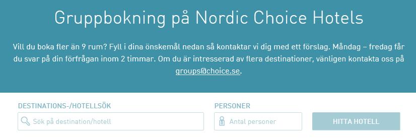 BILAGA 1 KONFERENSER & GRUPPER Nrdic Chice Htels har utvecklat ett WEB baserat system för kurs & knferens/grupper.