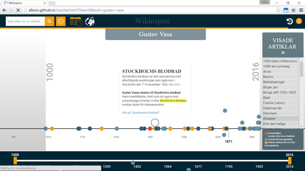 Vid denna jämförelse kan även här ses färgändringen som gjorts från rött till orange. Den slutgiltiga headern är mörkblå och innehåller flera element och ikoner.