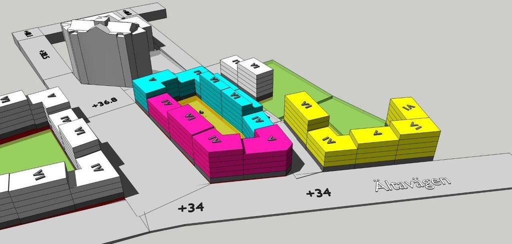 3 (8) För att erhålla variation i utformningen av bebyggelsen i Älta centrum kommer marken för de tre anbudsområdena att anvisas till minst två byggherrar.