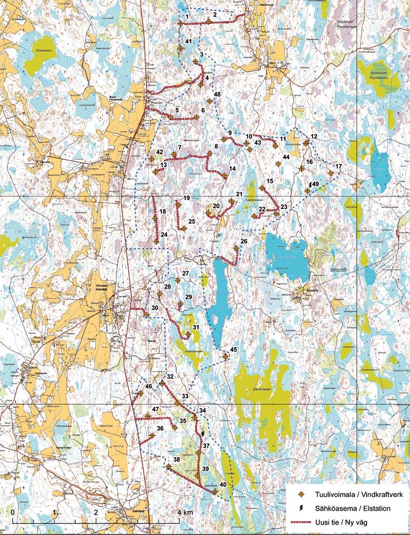 2.2 Undersökta projektalternativ Projektalternativ 1. Projektet genomförs inte (ALT 0): Projektet genomförs inte och ingen landbaserad vindkraftspark byggs på planområdet i Ömossa i Kristinestad.