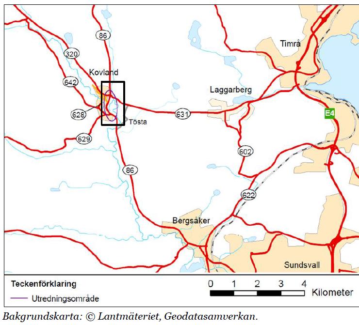2017-04-04 SBN-2016-00558 2 PLANDATA Lägesbestämning Planområdet är beläget i Kovland ca 15 km nordväst om Sundsvalls centrum. Markägoförhållanden Marken ägs av Sundsvalls kommun.