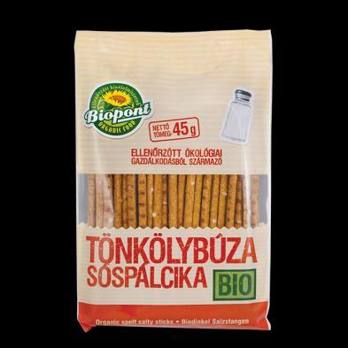 Ekologisk Salta spelt (dinkel) pinnar BP102120020 45g INGREDIENSER NÄRINGS_DEKL Ekologiska nyttiga salta pinnar gjorda på fullkornsspelt och havssalt.