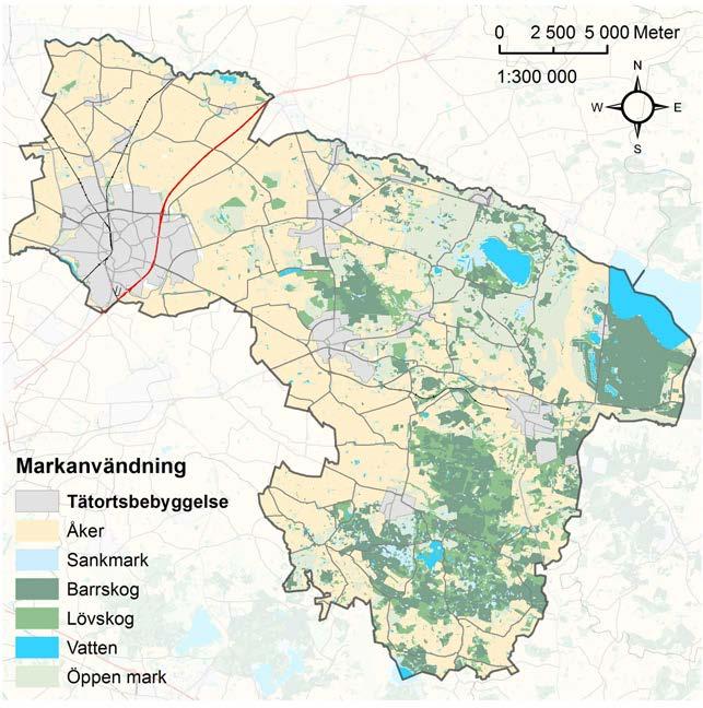 60 61 Markanvändning Landskapets gröna kulturmiljövärden 20 % Öppen mark 3 % Vatten 8 % Lövskog 14 % Barrskog 1 % Sankmark 10 % Tätortsbebyggelse 43 % Åker Kommunen består av totalt 44 090 hektar