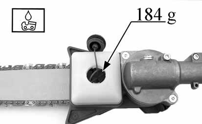 9 10 11 12 Nederlands Slovenščina Svenska GEBRUIK UPORABA ANVÄNDNING 18 KETTINGSMEEROLIE OPGELET Het toestel wordt geleverd zonder smeerolie voor de ketting (Fig. 9).