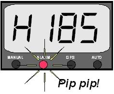 av GPS:en och båtens kurs kommer att börja ändras med en max hastighet av 10 grader per sekund.