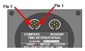 Appendix I Anslutning av Annan Typ av Digital Kompass Till AP47 och AP47R medföljer TMQ egen elektroniska kompass. Denna kompass ansluts till autopilotens uttag med den tillhörande kontakten.