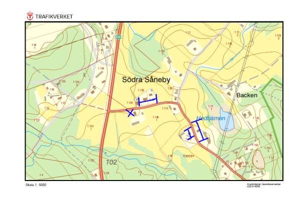 Alléer och vägträd med annan huvudman 793, Södra Såneby, SÖDRA SÅNEBY Allé ID på karta 59 Vägnummer S 793 Namn Södra Såneby, SÖDRA SÅNEBY Gammalt namn och ID - Östra sidan 6 björkar, 3 rönnar och 1