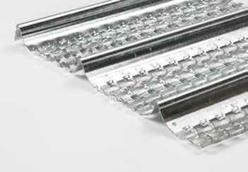 Sträckmetall Hy-Rib är styvare än standardvarianten på grund av dess profil och används i höga gjutskarvar eller grövre konstruktioner. Art.nr.