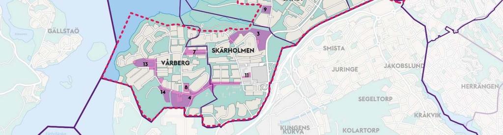 Stångholmsbacken 8. Aspholmen 9. Björksätravägen södra 10.