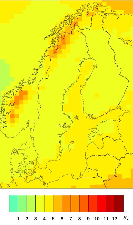 SMHI nämner att de varma extremtemperaturerna kommer att höjas och ske oftare. De kalla extremtemperaturerna kommer dock inte ske lika ofta.