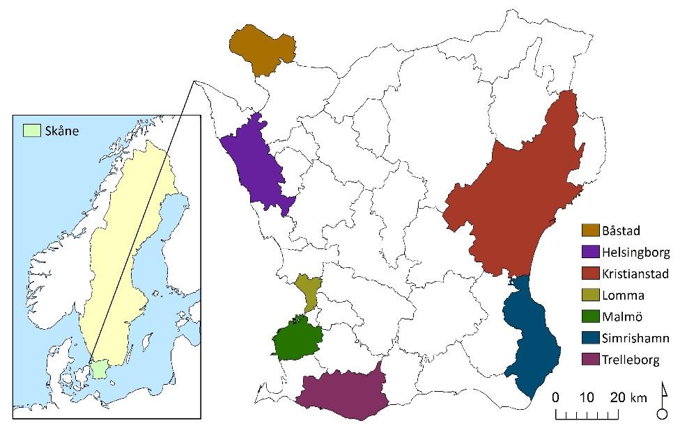 Skåne län och de kommuner