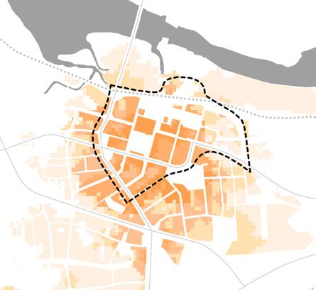 Den lokala tätheten skapar goda förutsättningar för handel i stadskärnan.