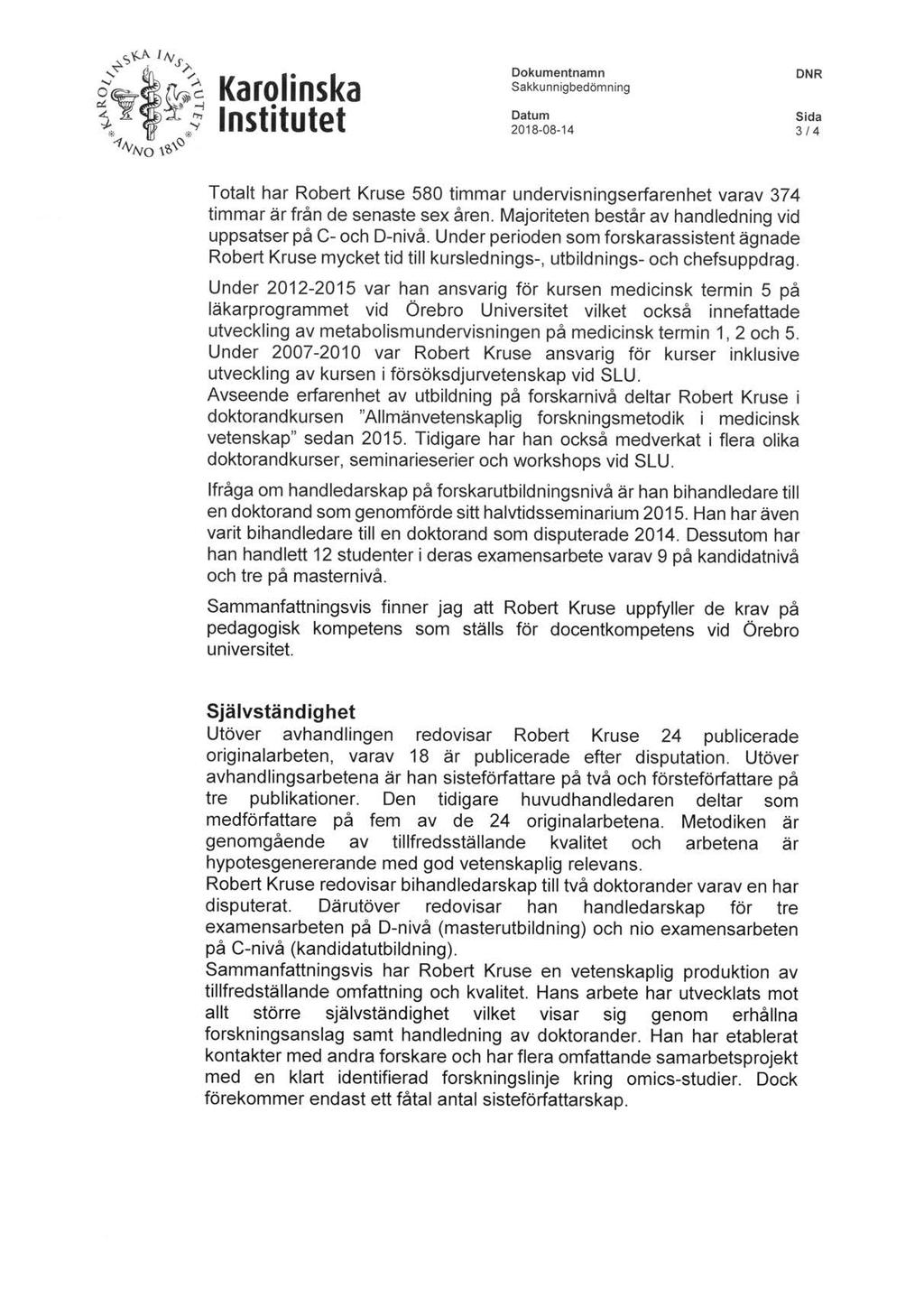 143 Ansökan om antagning som oavlönad docent - ORU 2018/01671-5