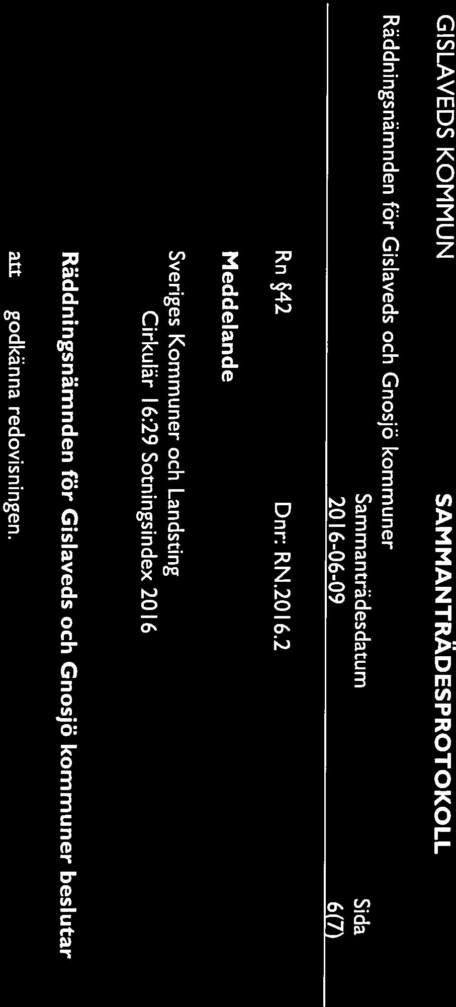 2016-06-09 6(7) Rn 42 Dnr: RN.2016.2 Meddelande Sveriges Kommuner och Landsting Cirkulär