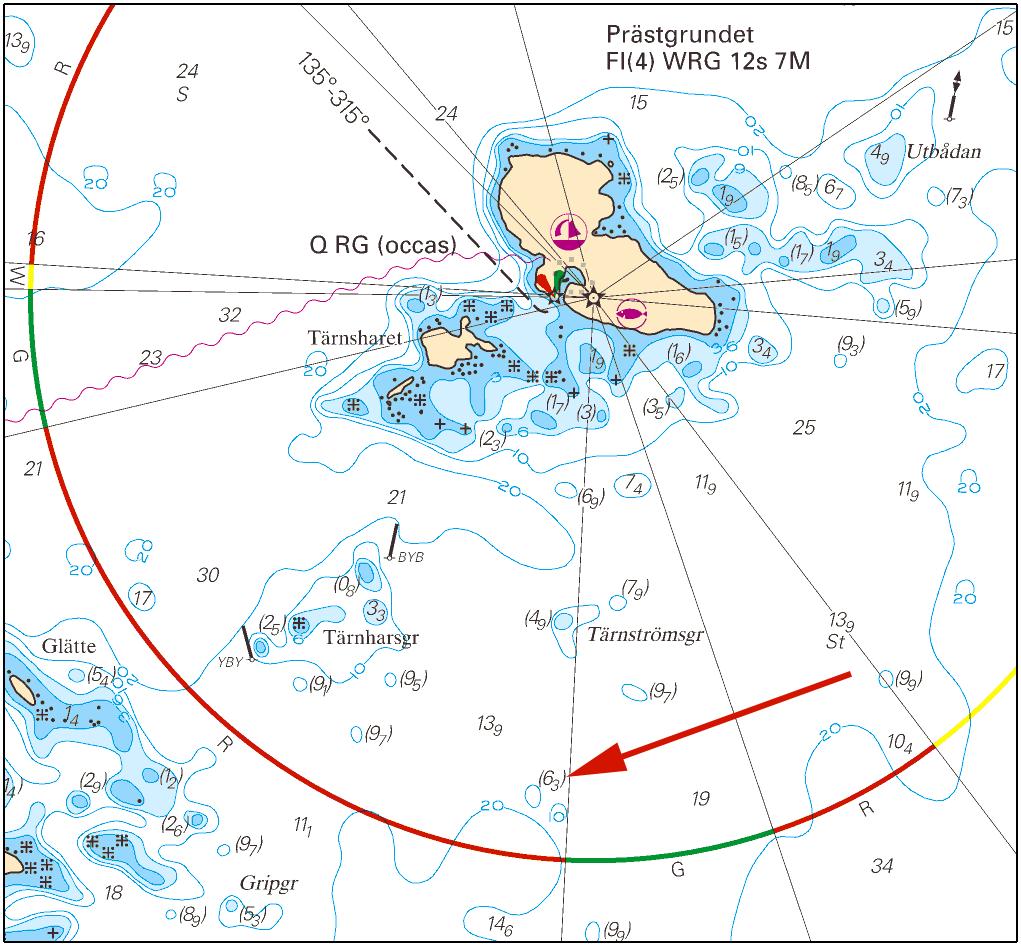 2014-03-13 7 Nr 485 UNDERRÄTTELSER Bottenhavet * 9382 Sjökort: 53, 532 Sverige. Bottenhavet. Söderhamn. S om fyren Prästgrundet. Djupsiffra ändras. Sjökortsrättelse.