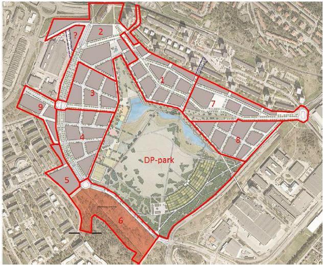 söder. Planen är en viktig del för att uppfylla Stockholms bostadsmål och ligger inom influensområdet för tunnelbanan. Figur 2. Årstafältet och föreslagen etappindelning.