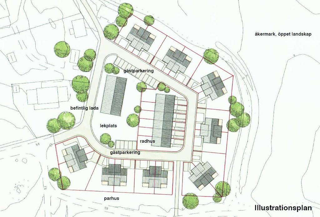 ÖSTERÅKERS KOMMUN SAMRÅDSHANDLING 6(12) Illustration av den föreslagna utformningen av slingan genom området.